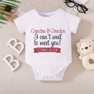 Pregnancy baby announcement outfit Grandma & Grandpa Can’t Wait to Meet you